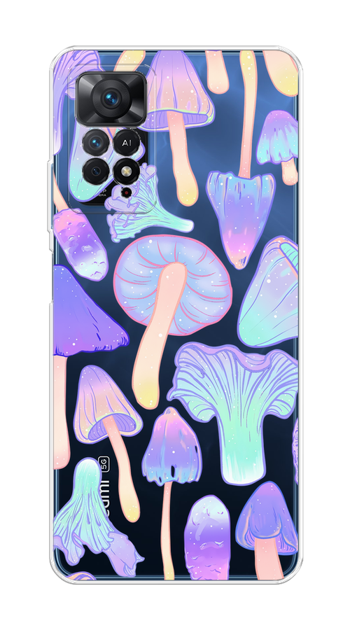 

Чехол на Xiaomi Redmi Note 11 Pro "Пастельные грибы", Фиолетовый;голубой, 314750-1