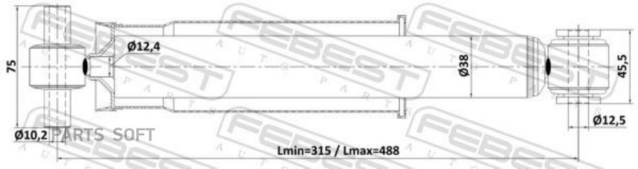 

Амортизатор Задний Gas.Twin Tube FEBEST 24110005r