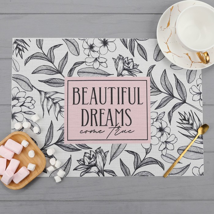 

Салфетка на стол "Beautiful dreams", ПВХ, 40х29 см, Цветы