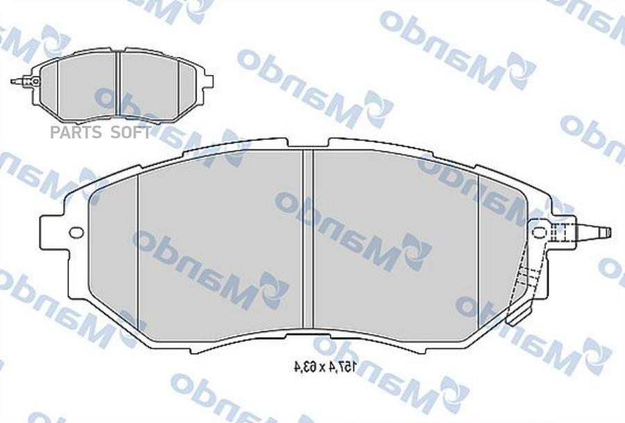 

Колодки тормозные SUBARU Legacy,Outbak,Tribeca (03-) (2.0/3.6) передние (4шт.)MANDO