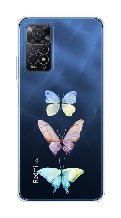 

Чехол на Xiaomi Redmi Note 11 Pro "Акварельные бабочки", Бирюзовый;розовый, 314750-1