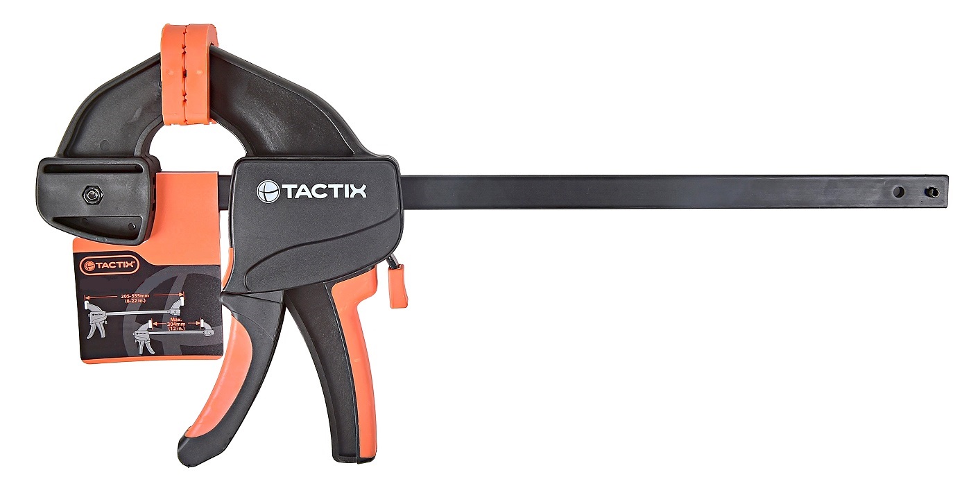 Струбцина TACTIX 215604, быстрозажимная 450 мм кованая быстрозажимная струбцина hoegert technik