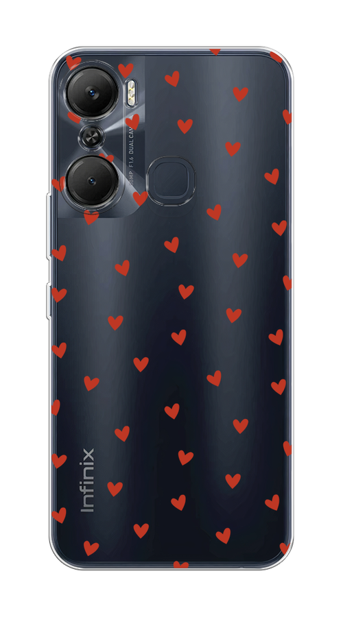

Чехол на Infinix Hot 12 Pro "Red hearts", Красный;прозрачный, 3102450-1