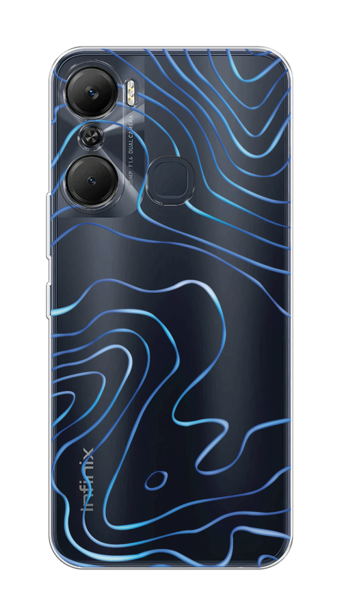 

Чехол на Infinix Hot 12 Pro "Blue lines", Прозрачный;синий, 3102450-1