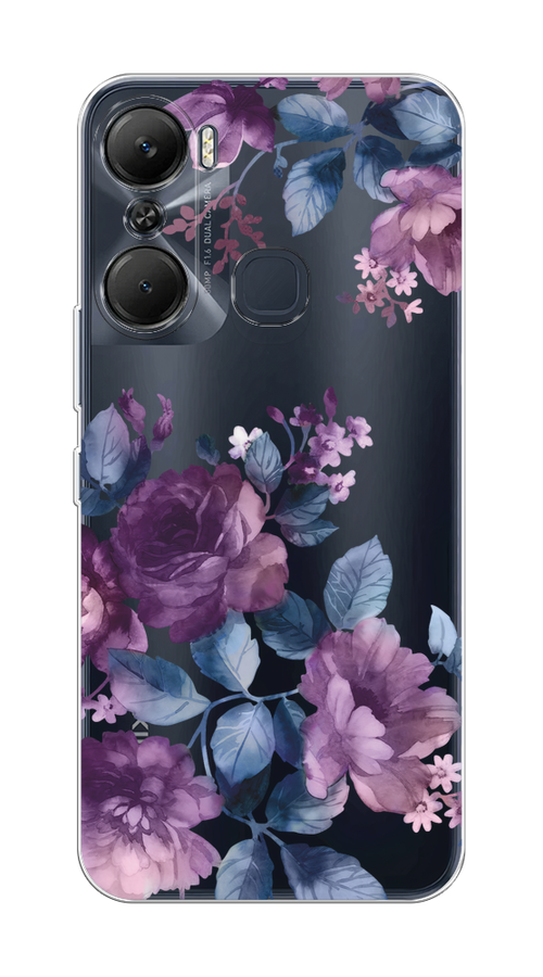 

Чехол на Infinix Hot 12 Pro "Purple Blossoms", Синий;фиолетовый, 3102450-1