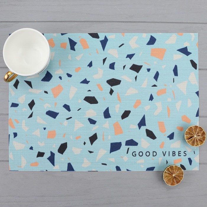 

Салфетка на стол "Good vibes", ПВХ, 40х29 см, Голубой, Sweet home