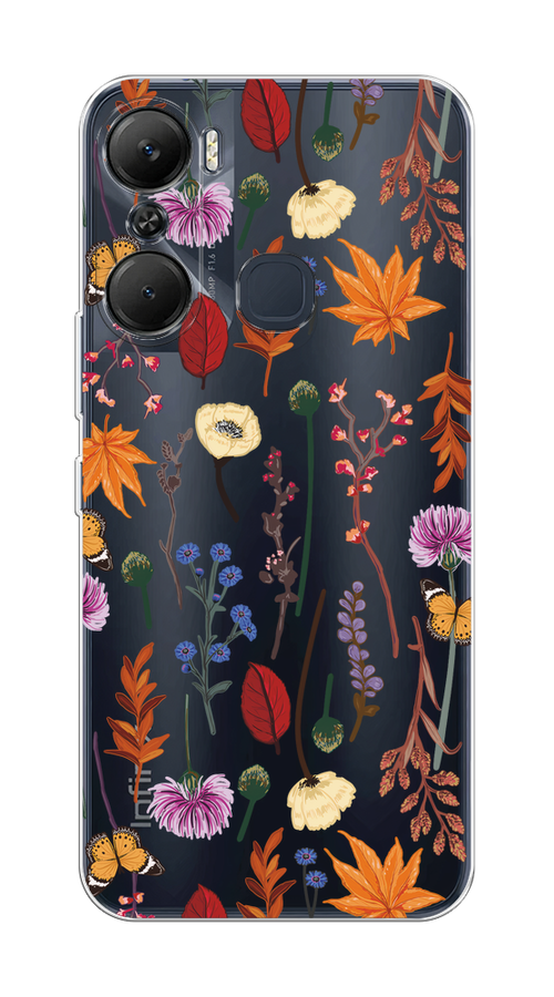 

Чехол на Infinix Hot 12 Pro "Orange Purple flowers", Оранжевый;красный;розовый;желтый;прозрачный, 3102450-1