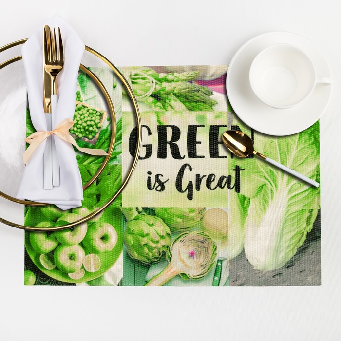 

Салфетка на стол "GREEN is Great" 29*40 см, Зеленый, Кухонный текстиль "GREEN"