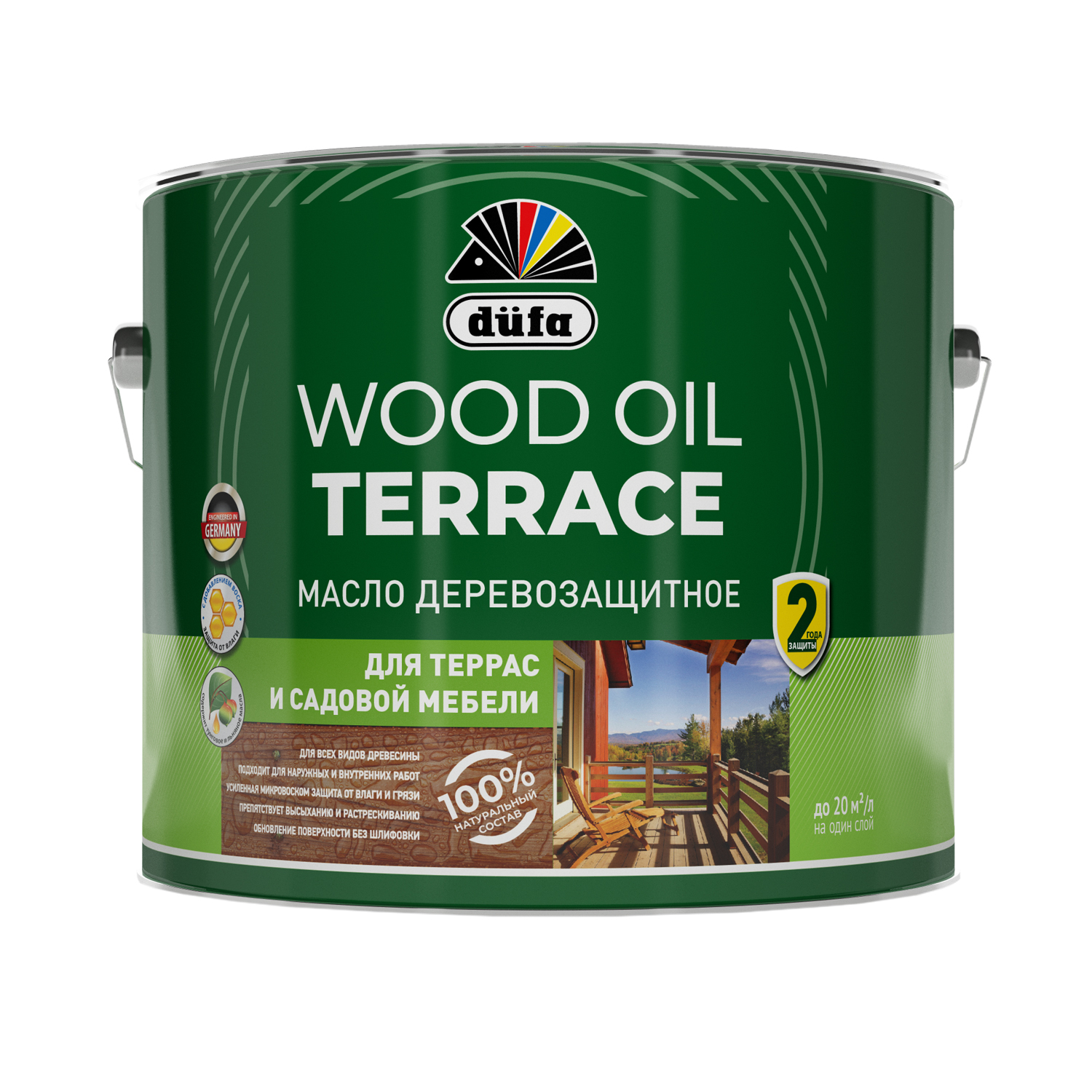 Деревозащитное масло Dufa/Дюфа Wood OIL Terraсe бесцветный 9л деревозащитное масло dufa