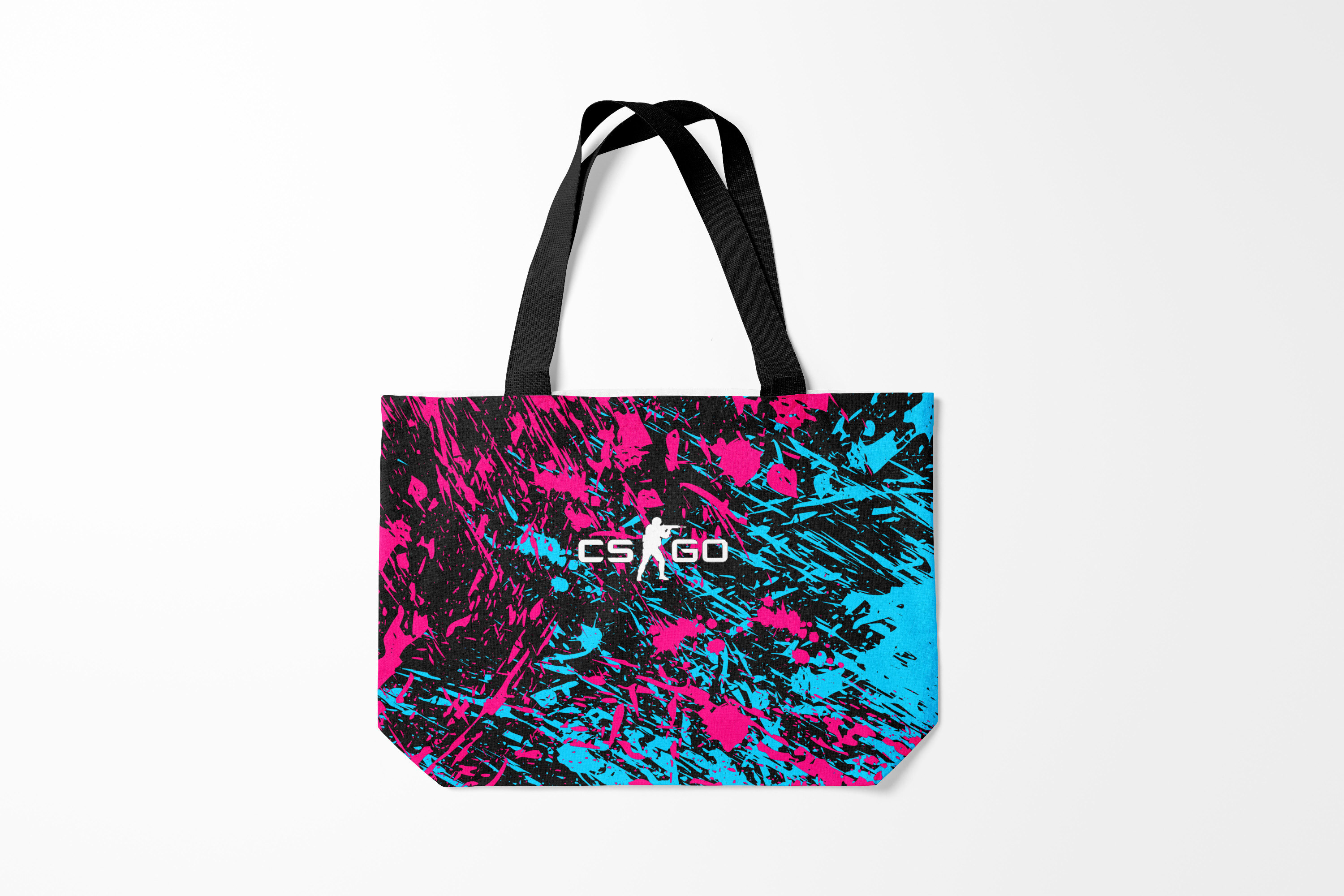

Сумка шoппер унисекс Burnettie Counter Strike CS GO NEON, черный, Counter Strike CS GO NEON