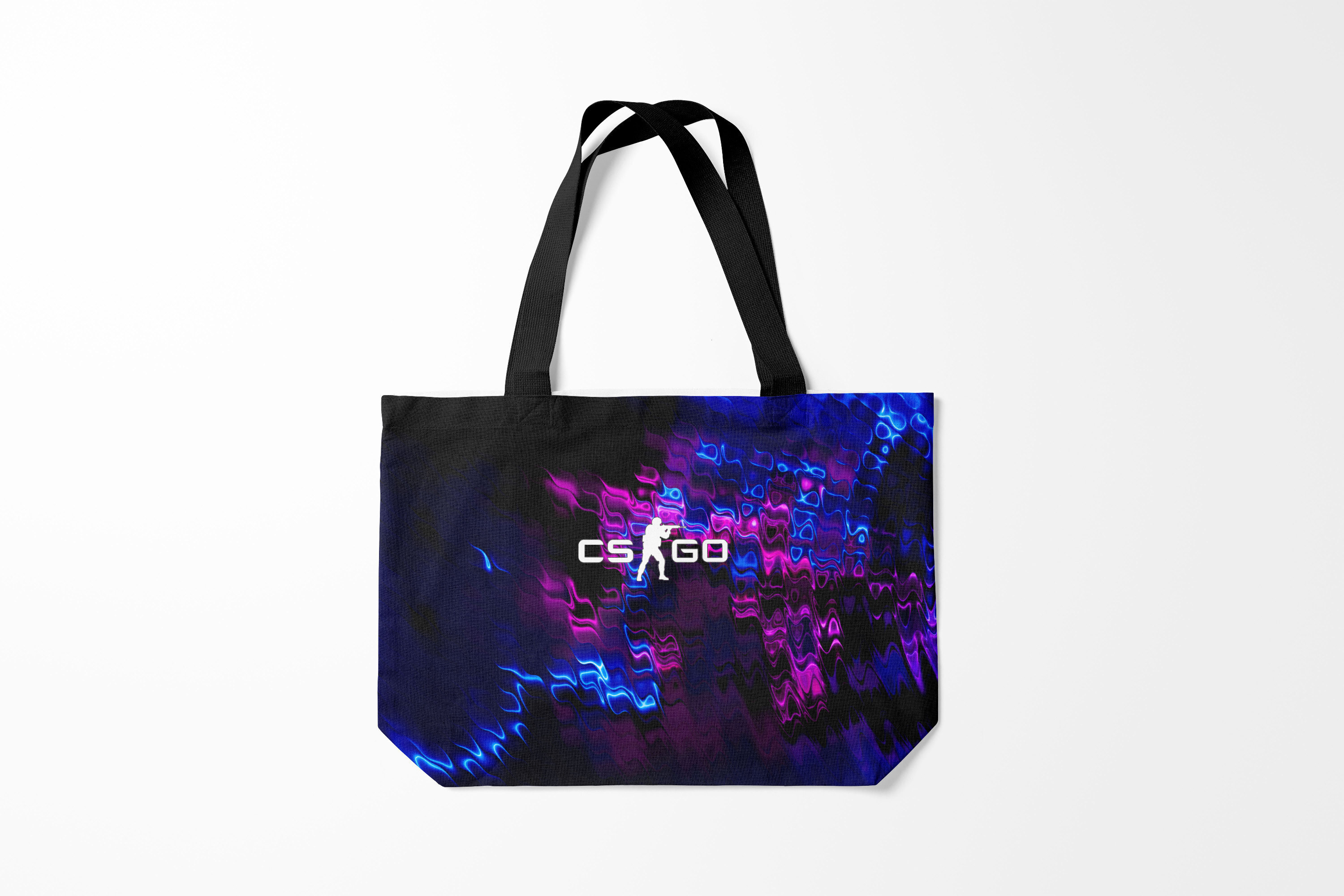 

Сумка шoппер унисекс Burnettie Counter Strike CS GO NEON, фиолетовый; синий, Counter Strike CS GO NEON