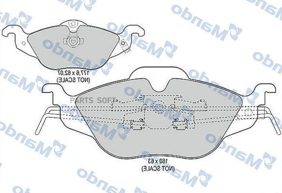 

Колодки тормозные OPEL Astra G,Zafira (1.4) (98-) передние (4шт.) MANDO