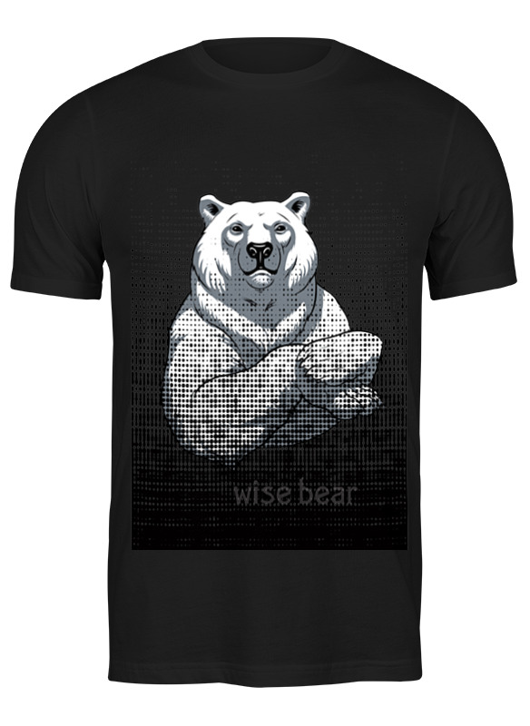 

Футболка мужская Printio Wise bear черная M, Черный, Wise bear