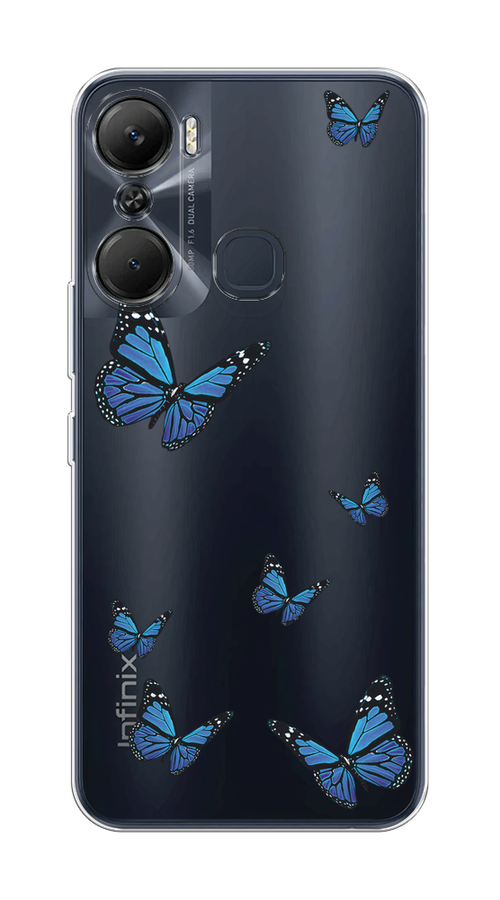 

Чехол на Infinix Hot 12 Pro "Blue butterflies", Синий;черный, 3102450-1