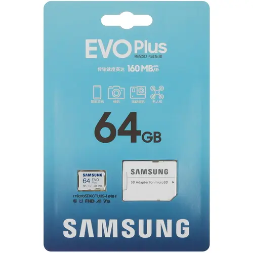 Карта памяти Samsung Micro SDXC 64Гб (MB-MC64SA/CN)