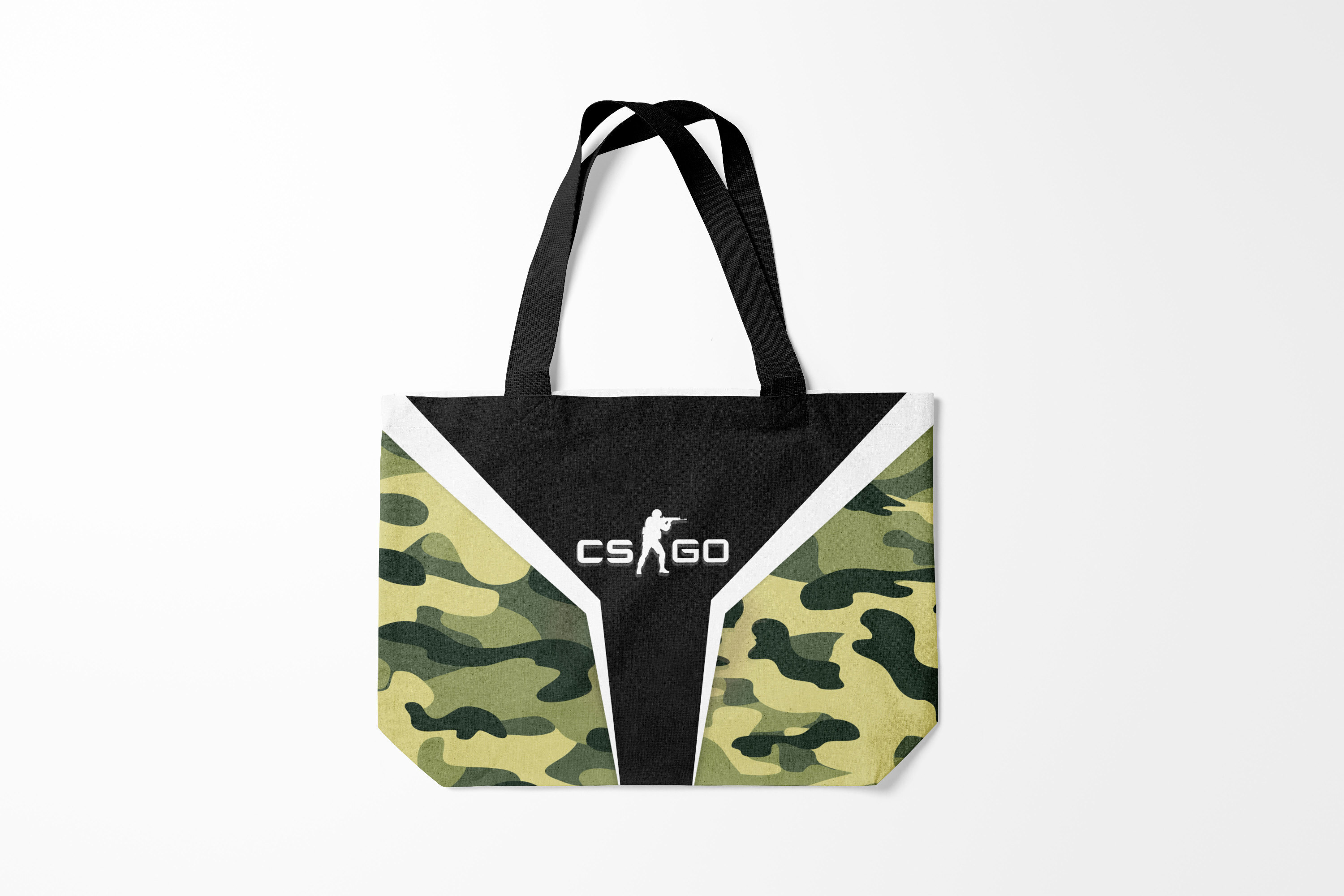 

Сумка шoппер унисекс Burnettie Counter Strike CS GO Camouflage, черный; хаки, Counter Strike CS GO Camouflage