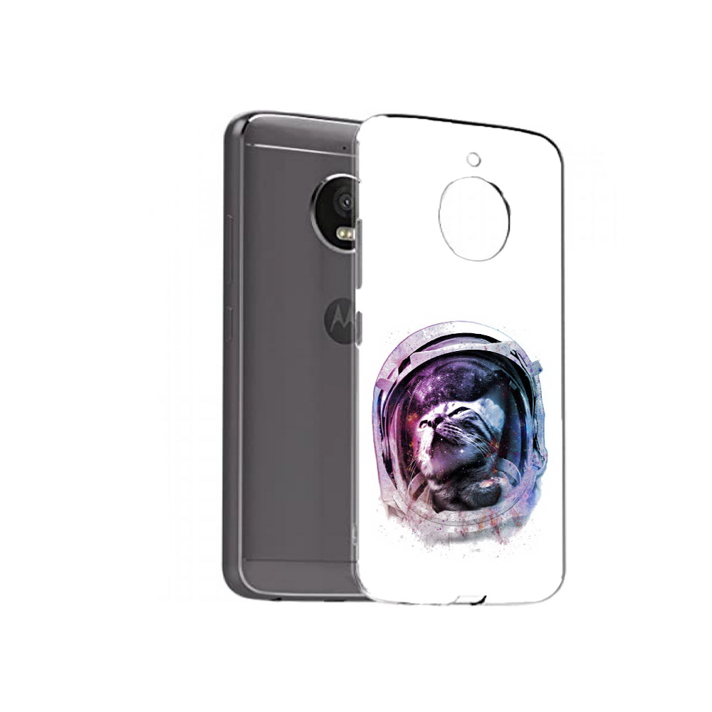 

Чехол MyPads Tocco для Motorola Moto E4 Plus кот в шлеме (PT100001.341.396), Прозрачный, Tocco