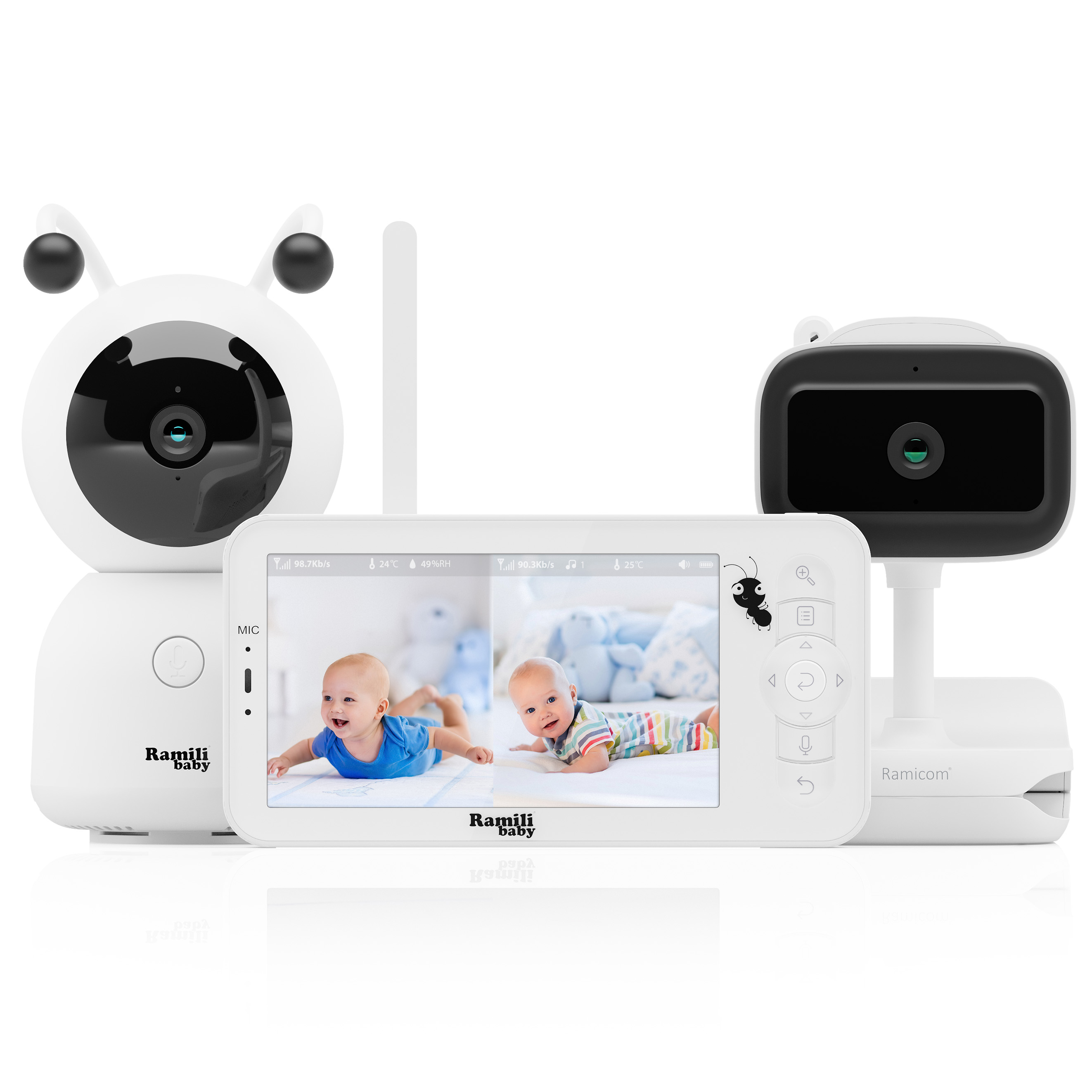 Автономная видеоняня Ramili Baby с двумя камерами RV100VRC400C с креплением ramicom wi fi 2k видеоняня с аккумулятором и креплением прищепкой vrc400c
