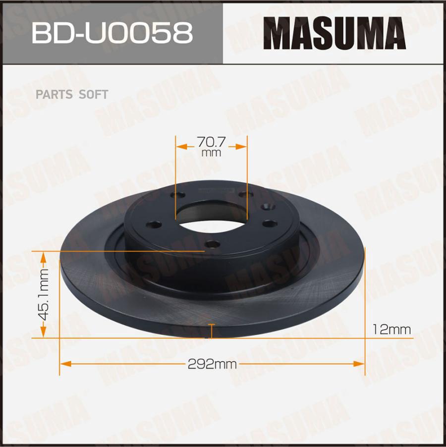 

Диск Тормозной Rear Opel Astra-J [Уп.2] Masuma арт. BD-U0058