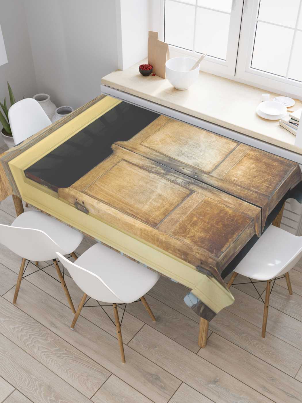 

Скатерть прямоугольная JoyArty "Вход в салун" из сатена, 120x145 см, Вход в салун