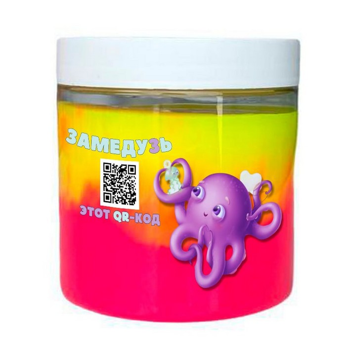 Лепа Слайм «Стекло» «Медуза» 400 г, жёлтый/розовый, неон
