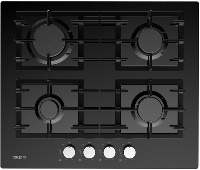 

Встраиваемая варочная панель газовая AKPO PGA 604 BGC Black, PGA 604 BGC