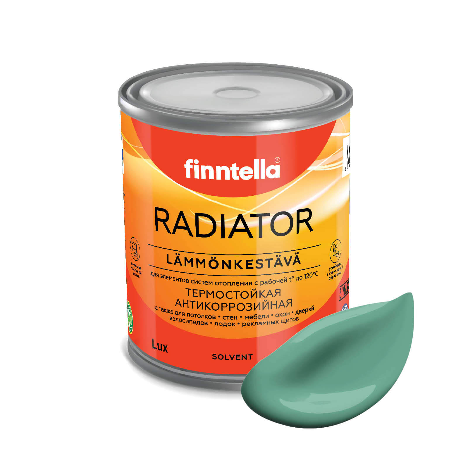 

Краска RADIATOR, JADE бирюзовый, 0,9л, Зеленый, RADIATOR специализированная для батарей и радиаторов отопления