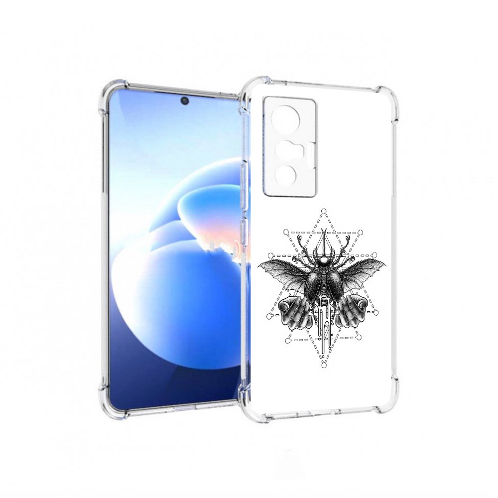 

Чехол MyPads Tocco для Vivo X70 скарабей, Прозрачный, Tocco
