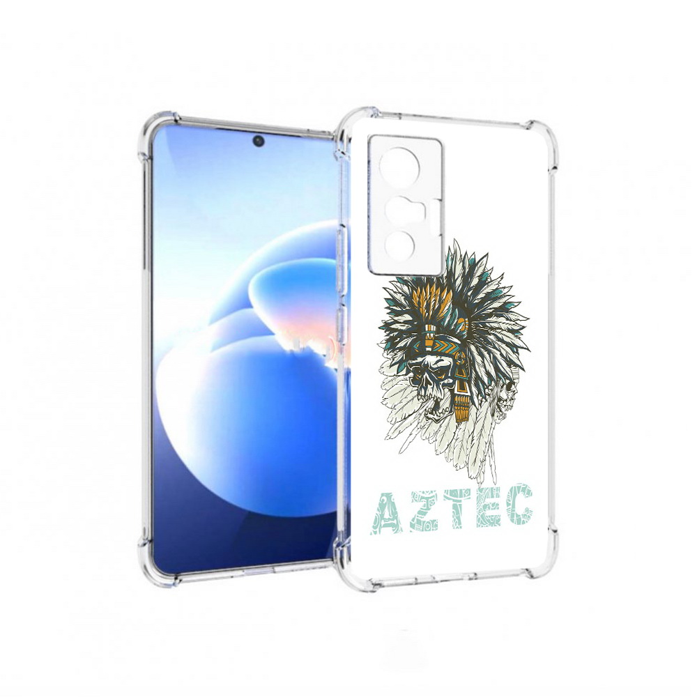 

Чехол MyPads Tocco для Vivo X70 скелет индеец, Прозрачный, Tocco