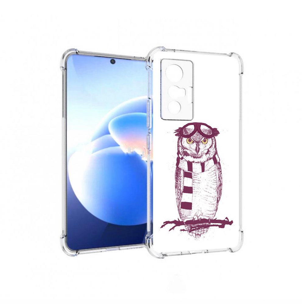 

Чехол MyPads Tocco для Vivo X70 сова-летчик, Прозрачный, Tocco