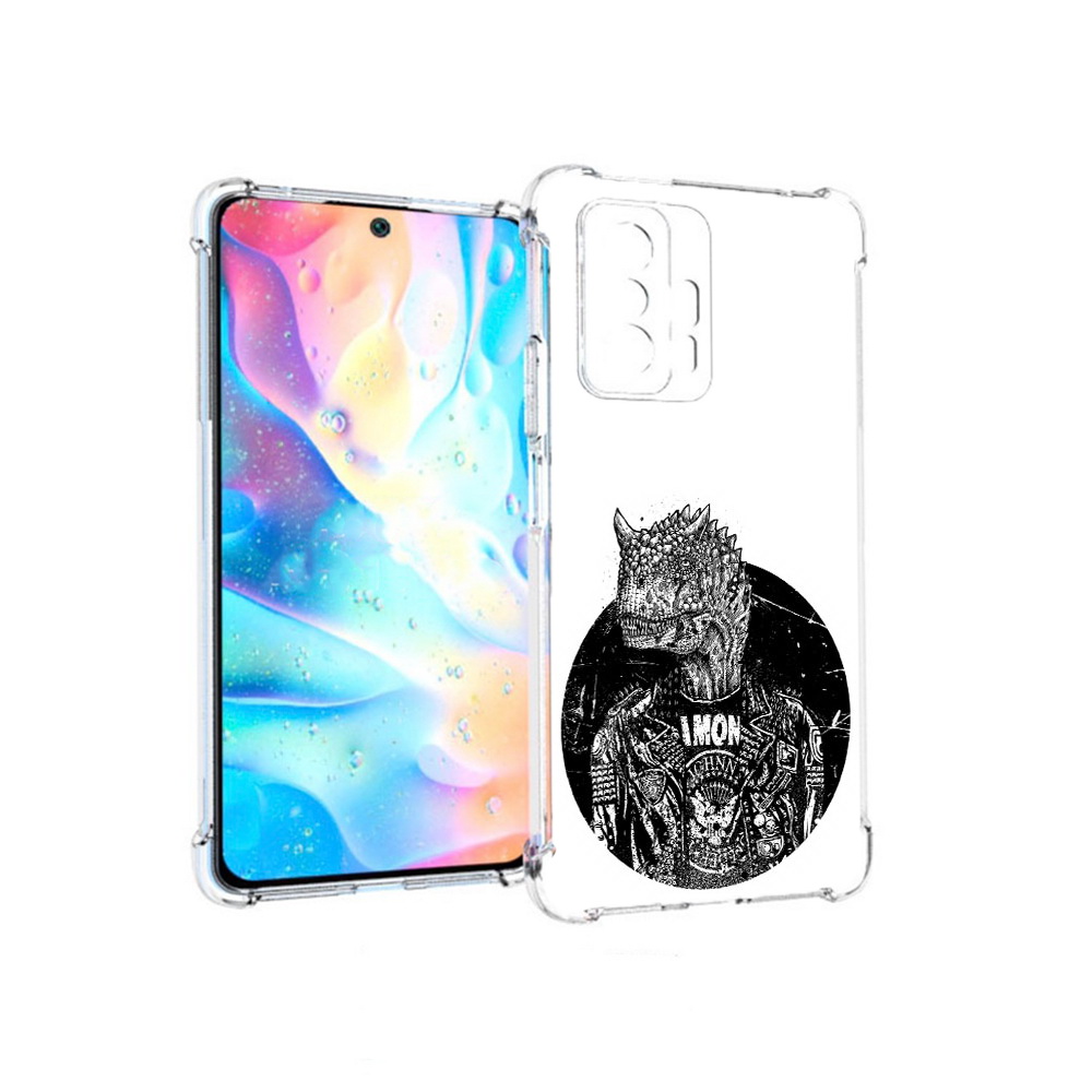 

Чехол MyPads Tocco для Xiaomi 11T Pro динозавр в куртке (PT163474.285.328), Прозрачный, Tocco