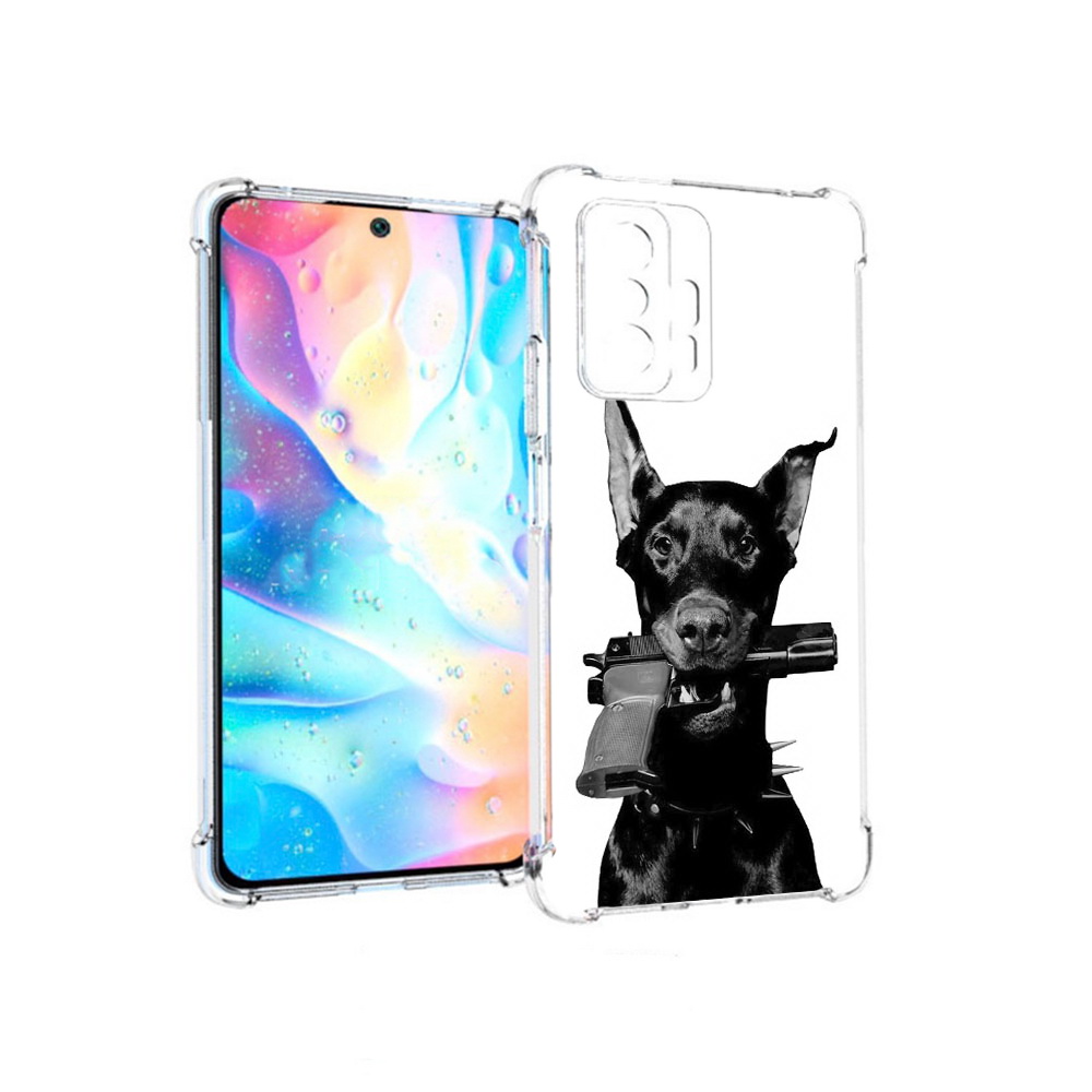 

Чехол MyPads Tocco для Xiaomi 11T Pro доберман с пистолетом (PT163474.285.331), Прозрачный, Tocco