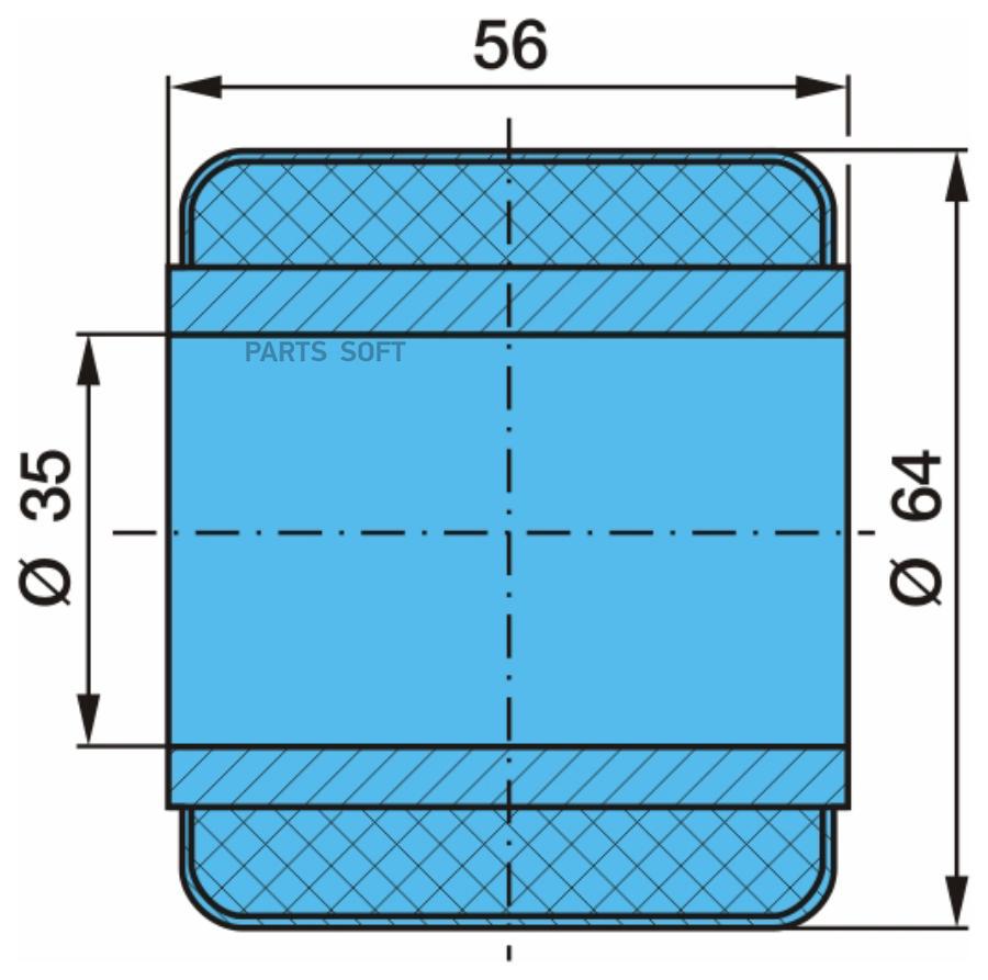 Сайлентблок подвески (рм) 35х64х56 BPW BPW 0511392040