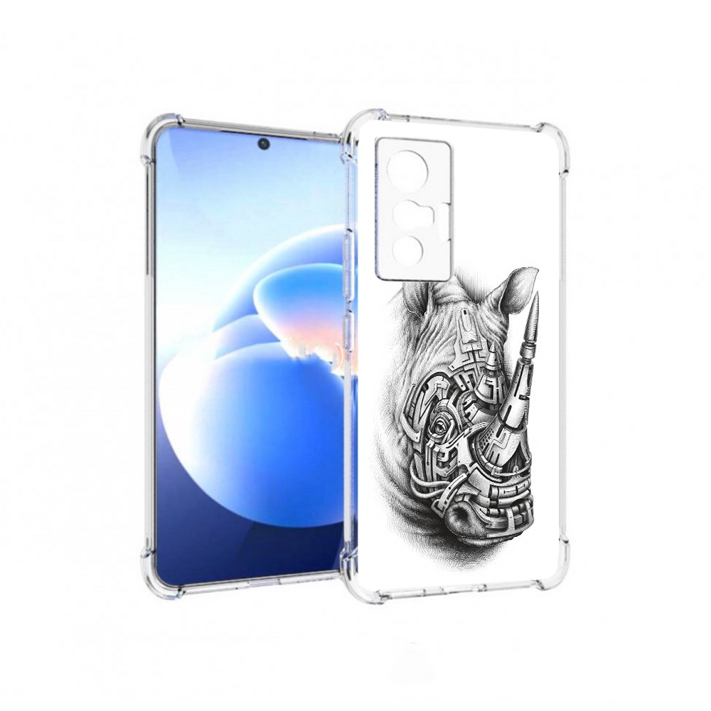 

Чехол MyPads Tocco для Vivo X70 стальной носорог, Прозрачный, Tocco