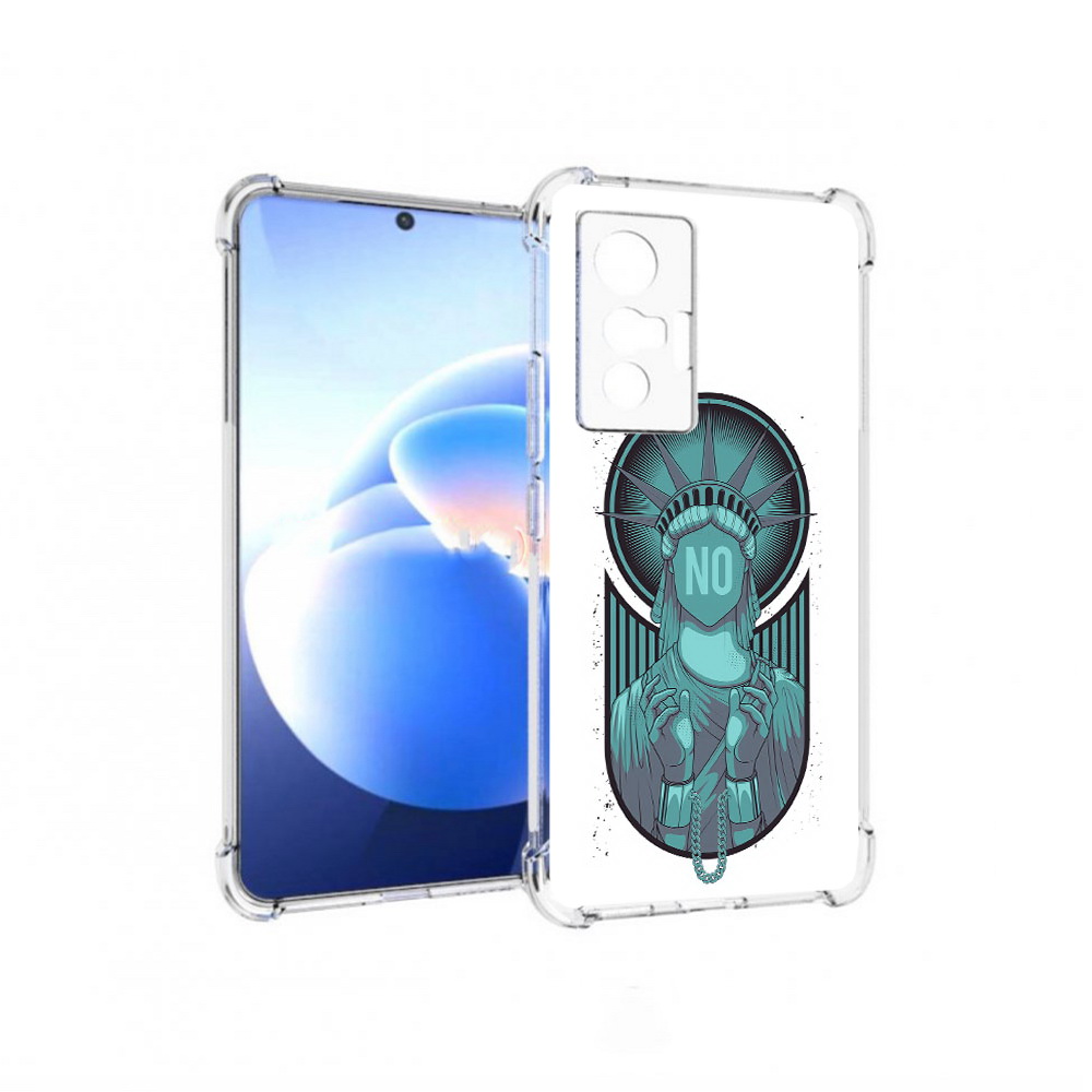 

Чехол MyPads Tocco для Vivo X70 статуя свободы зеленый, Прозрачный, Tocco