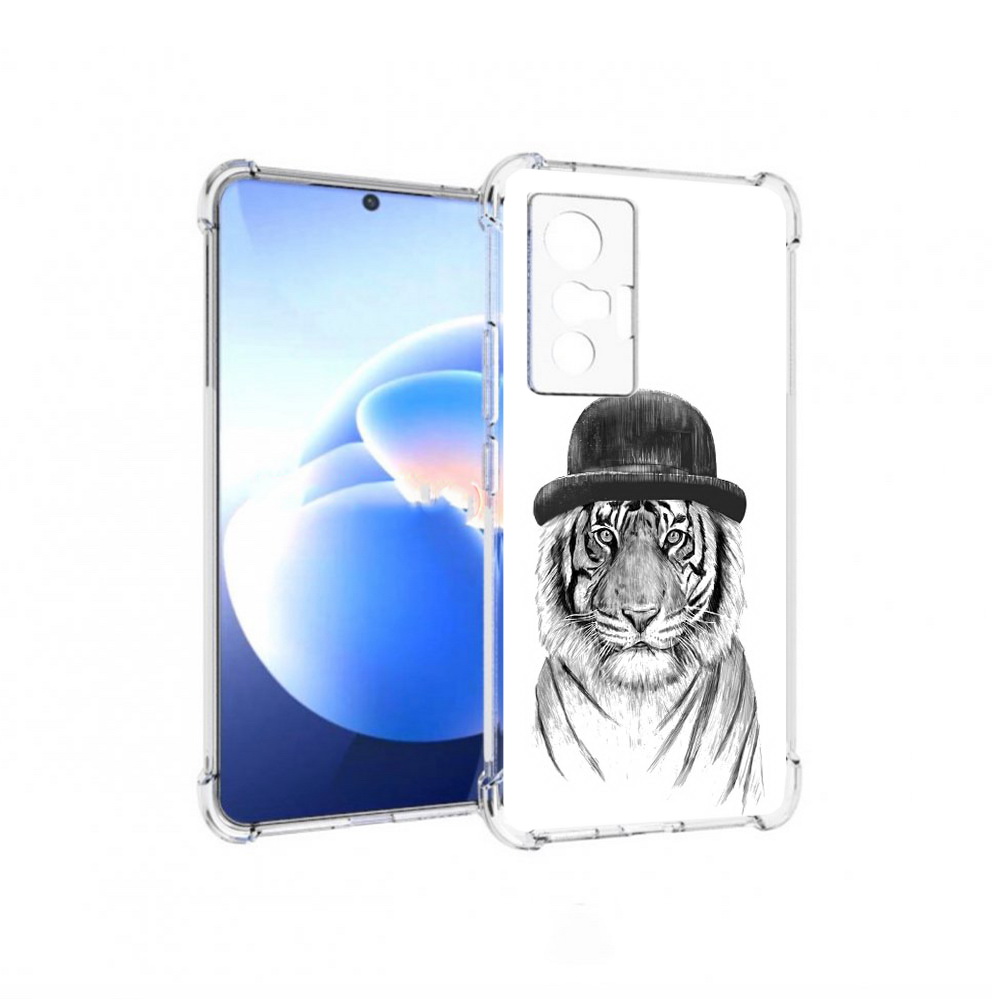 

Чехол MyPads Tocco для Vivo X70 тигр британец, Прозрачный, Tocco