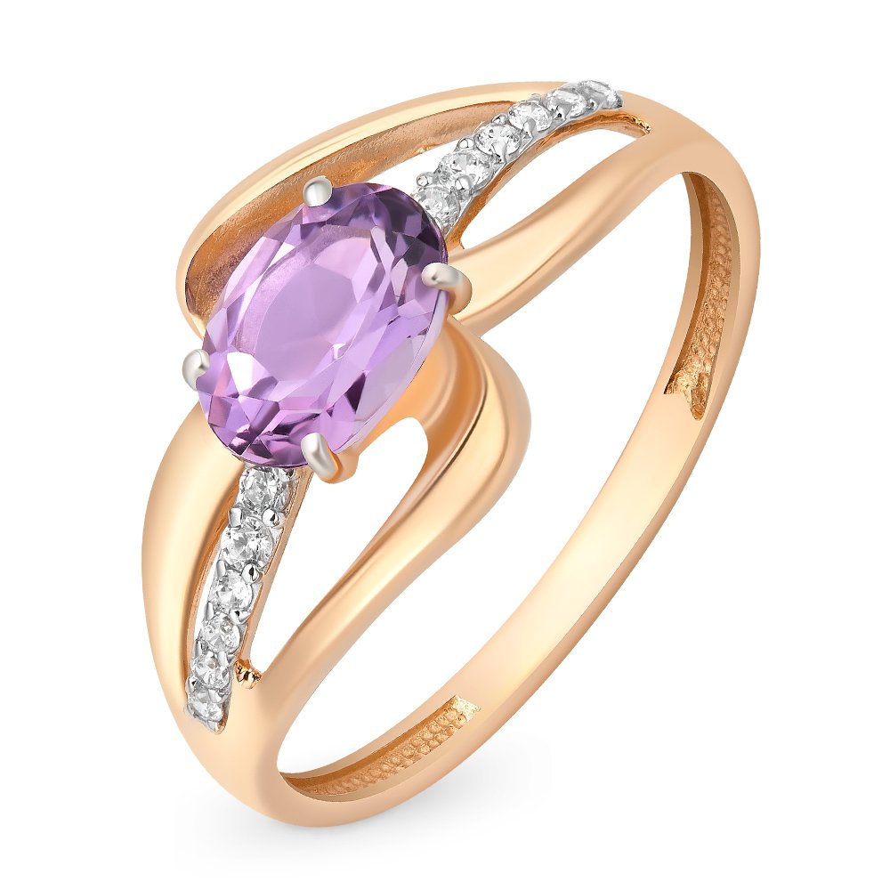 

Кольцо из золота р.  585Gold 201011777, аметист\фианит, 201011777