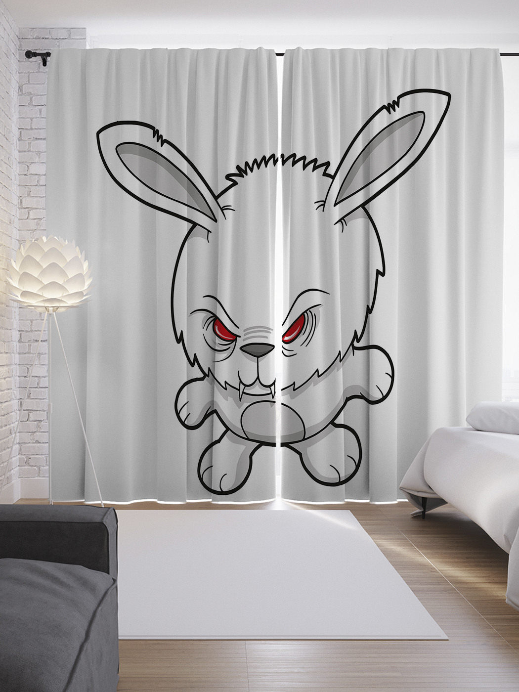 

Шторы JoyArty с фотопечатью "Заяц-вампир" из сатена, 290х265 см, Заяц-вампир