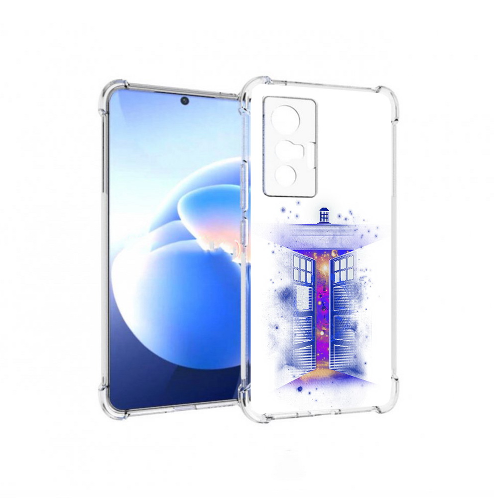 

Чехол MyPads Tocco для Vivo X70 фиолетовый уголок абстракция, Прозрачный, Tocco