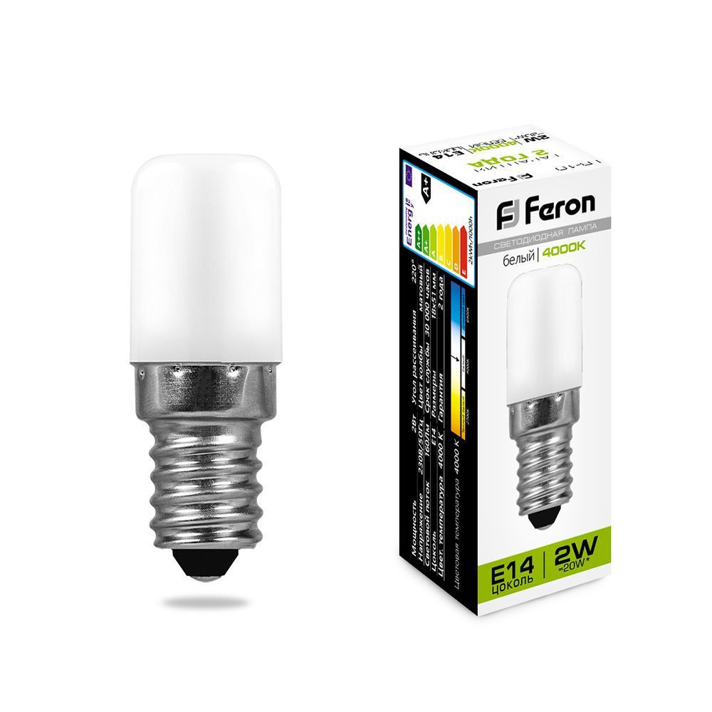 

Лампа светодиодная Feron 25897 2W E14 4000K LB-10 для холодильника в упаковке 10 шт, 25897