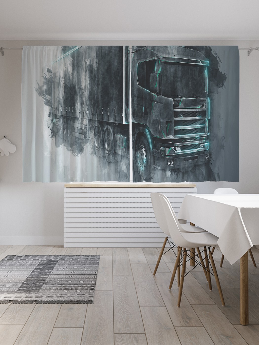 

Классические шторы JoyArty "Дальнобой", серия Oxford DeLux, 2 полотна 145x180 см, Дальнобой