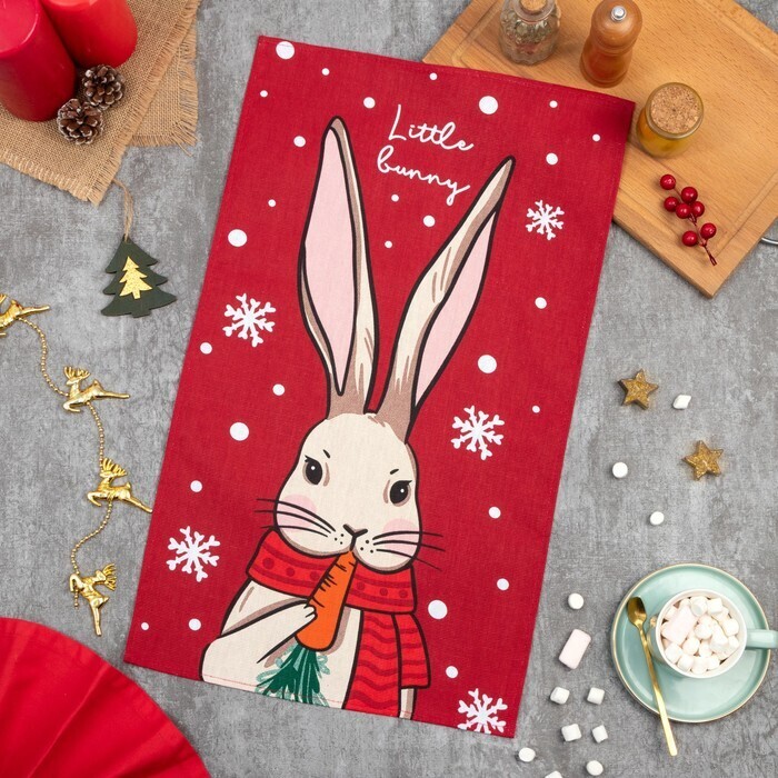 

Полотенце Доляна Little bunny 60x35см 2шт, красный, Little bunny