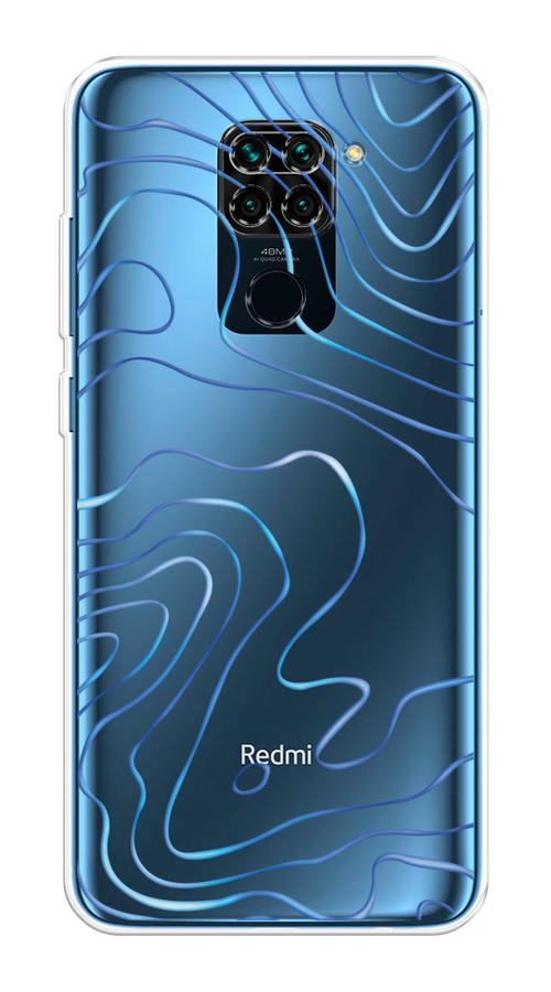 

Чехол на Xiaomi Redmi 10X/Redmi Note 9 "Blue lines", Прозрачный;синий, 38150-1
