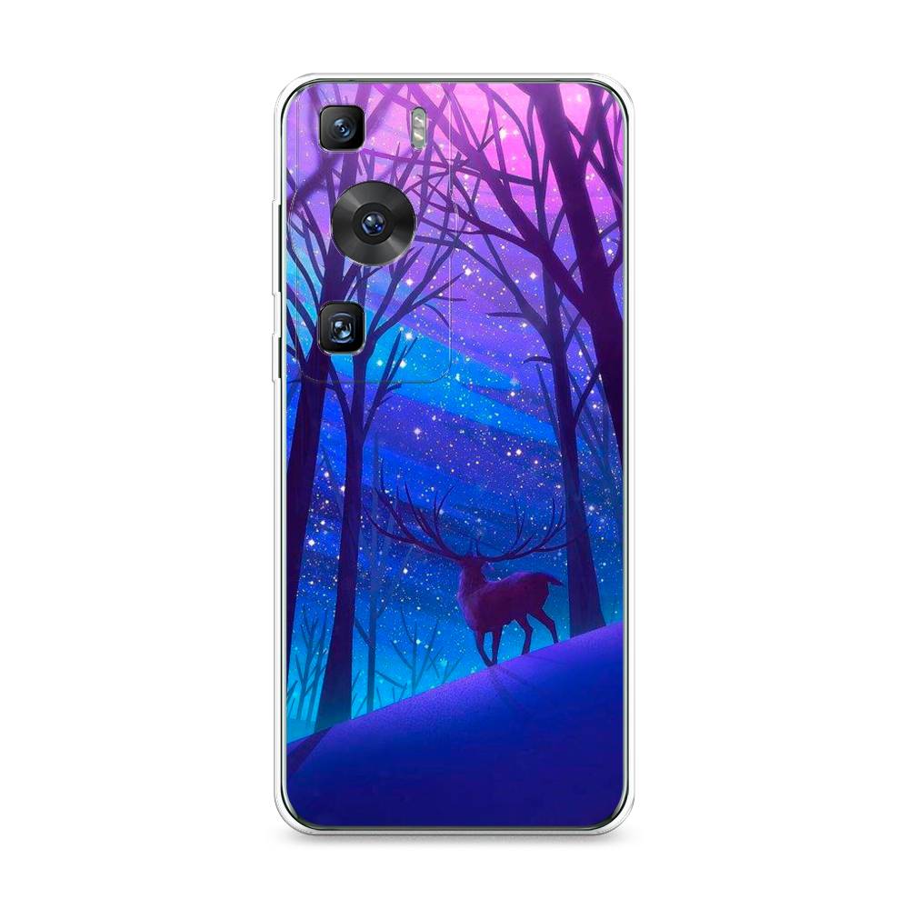 

Силиконовый чехол "Северный олень" на Huawei P60, Фиолетовый;прозрачный