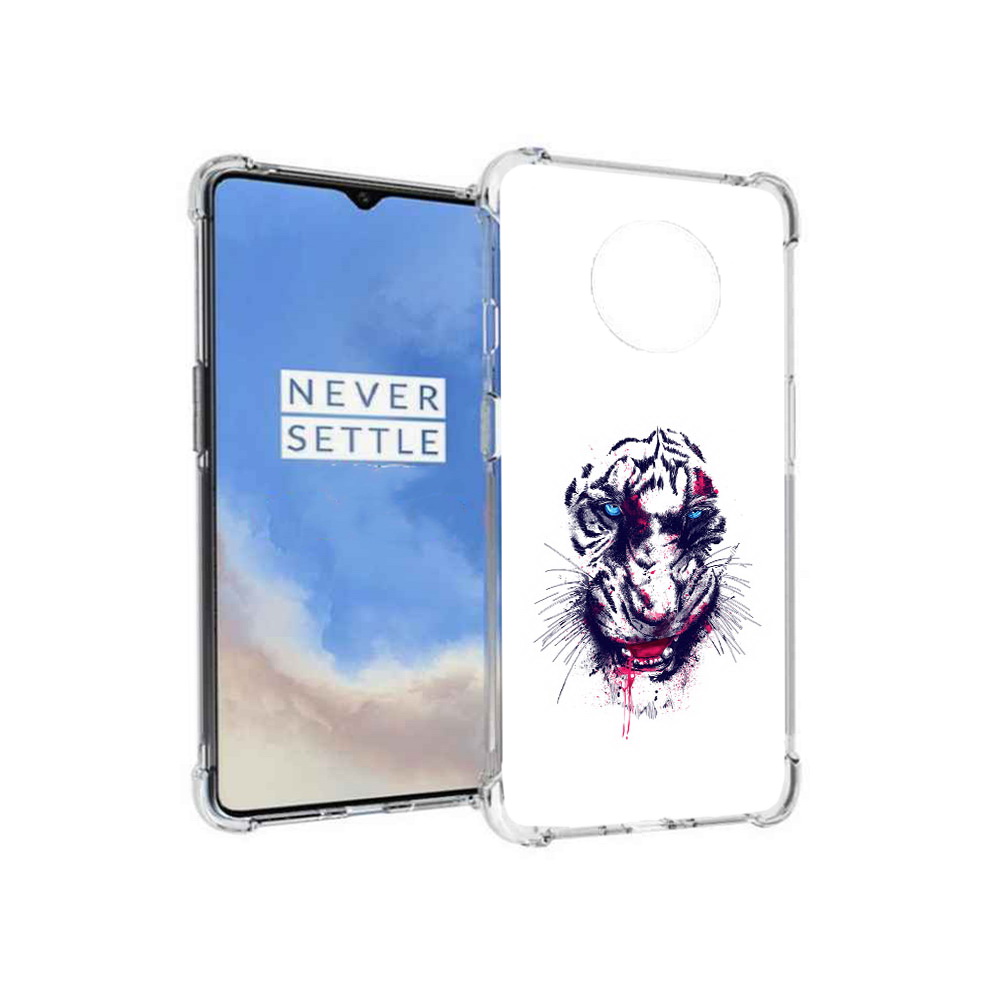 

Чехол MyPads Tocco для OnePlus 7T безумный тигр (PT227044.138.228), Прозрачный, Tocco