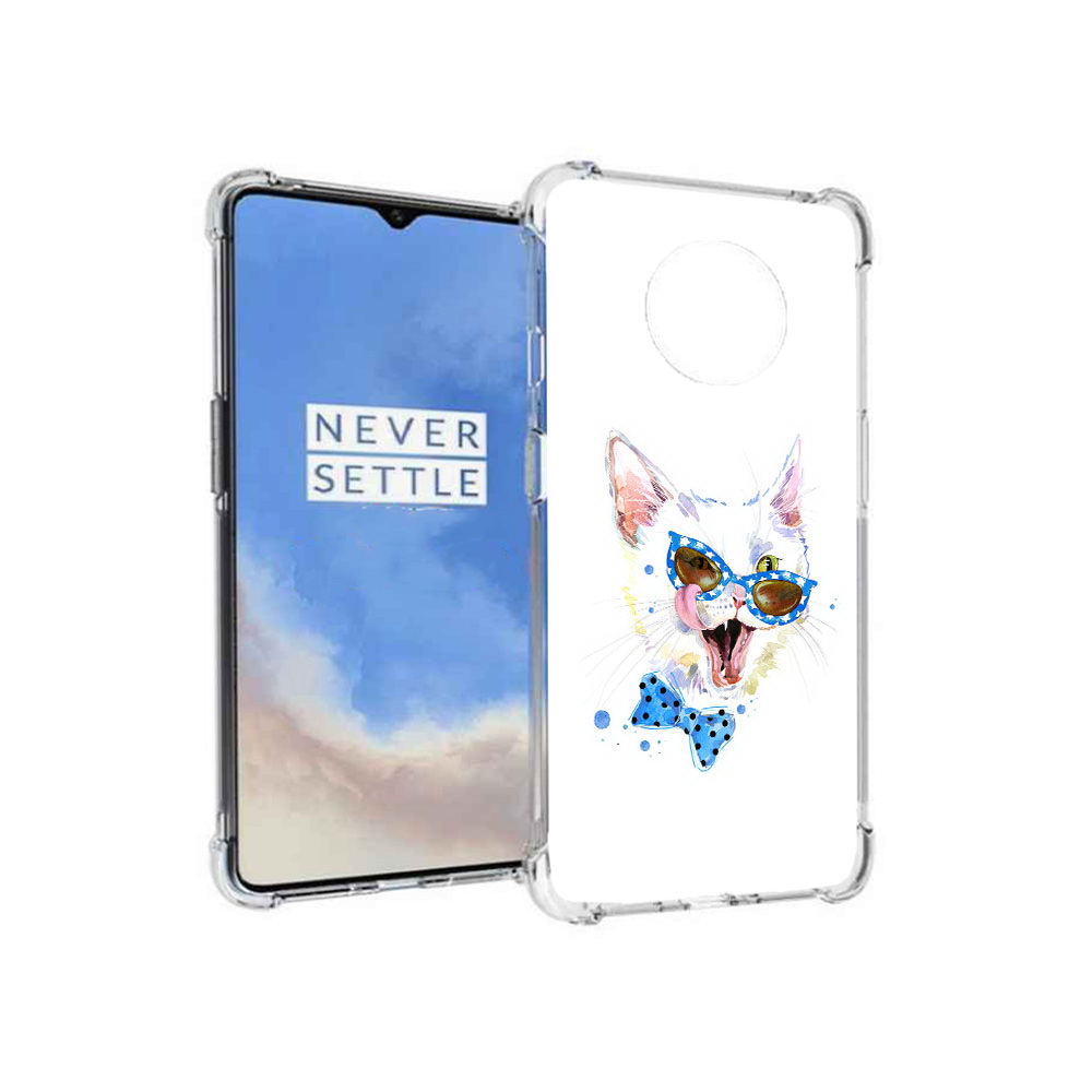 

Чехол MyPads Tocco для OnePlus 7T белый кот (PT227044.138.229), Прозрачный, Tocco