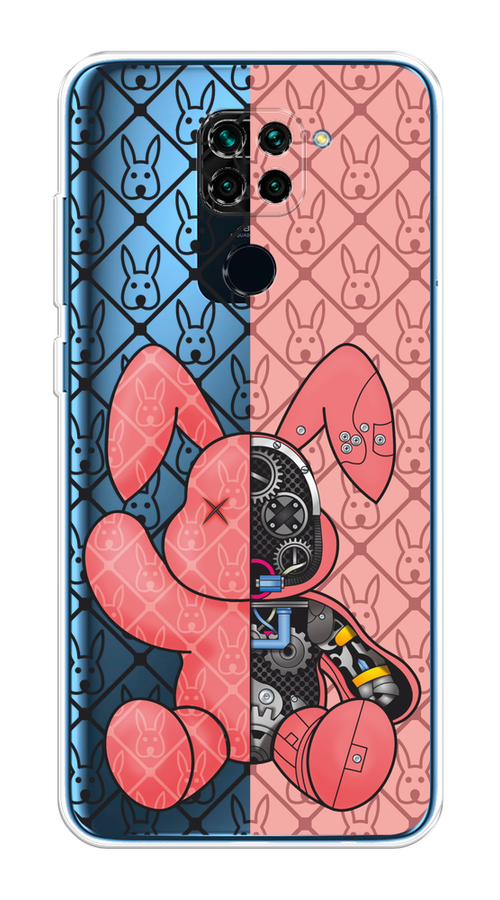

Чехол на Xiaomi Redmi 10X/Redmi Note 9 "Киборг-заяц розовый", Розовый;прозрачный;черный, 38150-1
