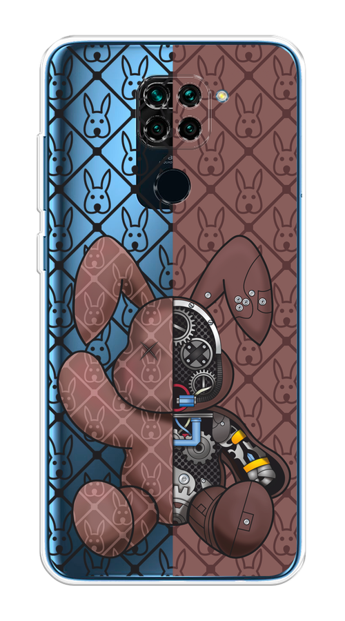 

Чехол на Xiaomi Redmi 10X/Redmi Note 9 "Киборг-заяц шоколадный", Коричневый;черный;прозрачный, 38150-1