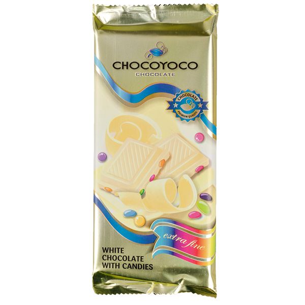 

Шоколад Chocoyoco белый с разноцветным драже 100 г