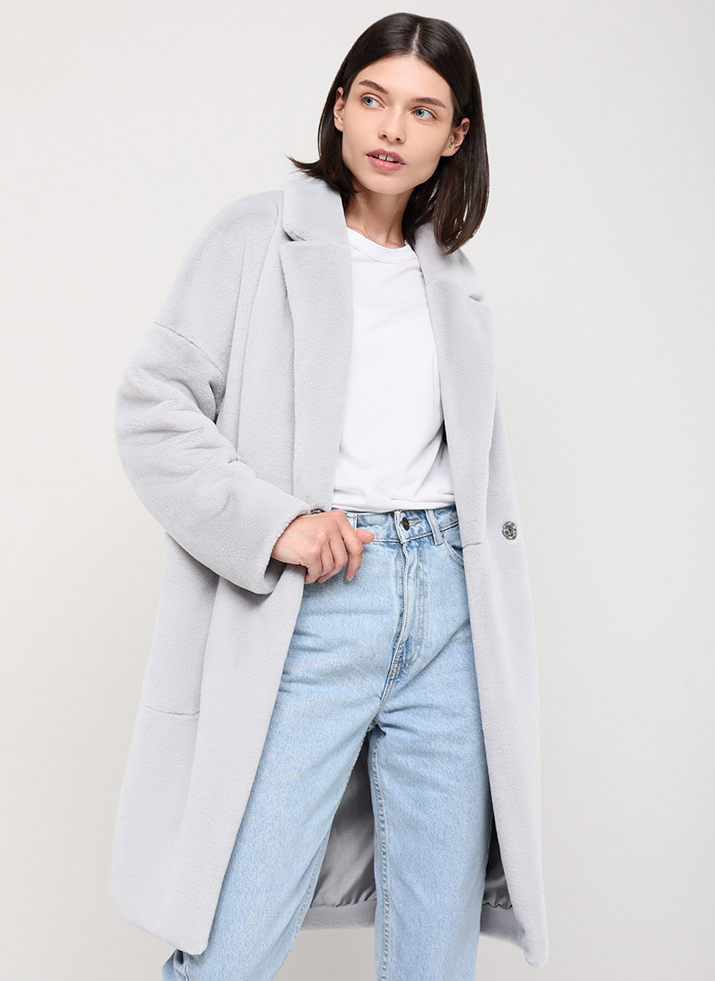 

Шуба женская Каляев 64416 серая 48 RU, 64416